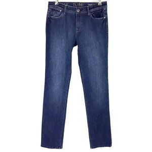 DL 1961 Jeans Womens 30 Blue Coco Curvy Straight Mid Rise Stretch Dark Wash
